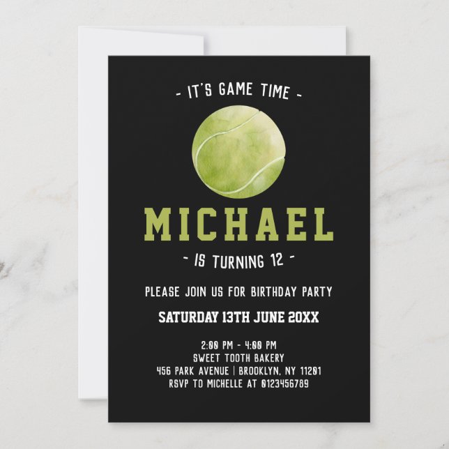 Invitation Anniversaire du tennis (Devant)