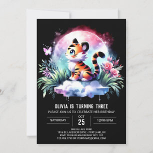 Invitation Anniversaire du tigre boisé moderne