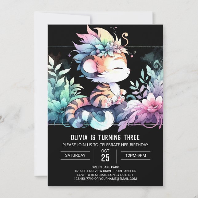 Invitation Anniversaire du Tigre de la Jungle (Devant)