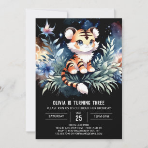 Invitation Anniversaire du tigre de la jungle moderne