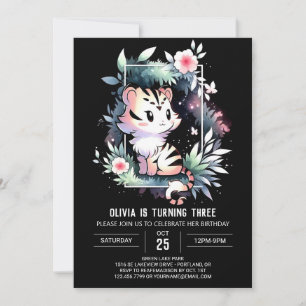 Invitation Anniversaire du tigre gravé