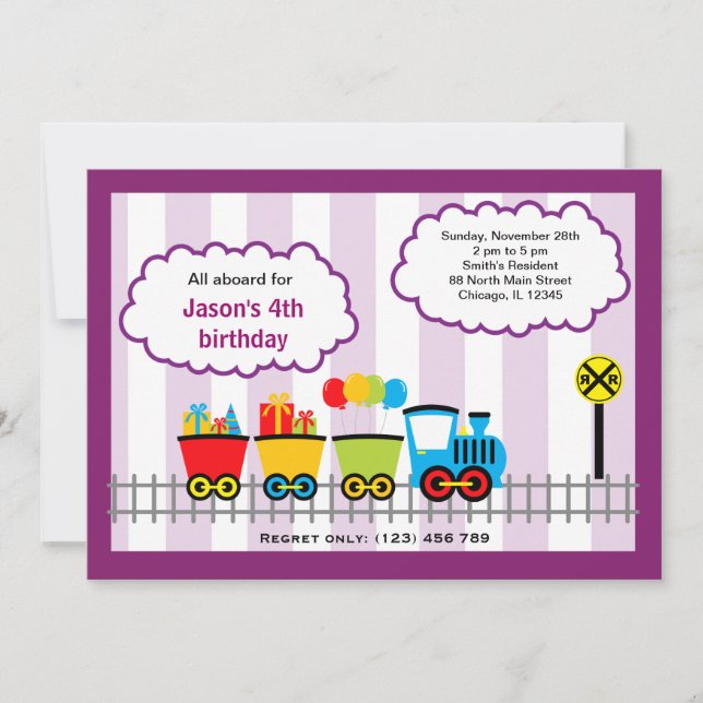 Invitation Anniversaire du train (Devant)