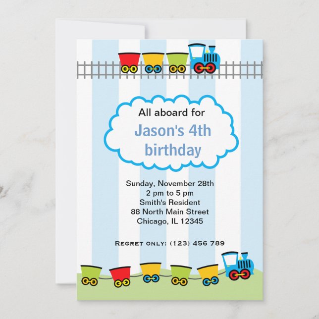 Invitation Anniversaire du train (Devant)
