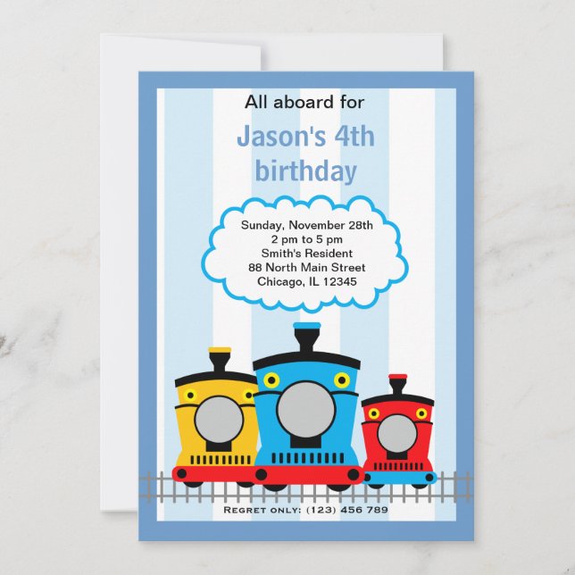Invitation Anniversaire du train (Devant)