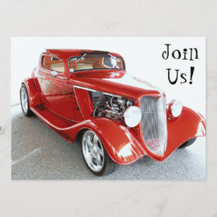 Invitation Anniversaire du vieil homme - Voiture classique