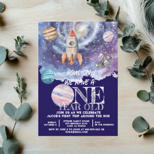 Invitation Anniversaire d'un an de l'astronaute spatiale