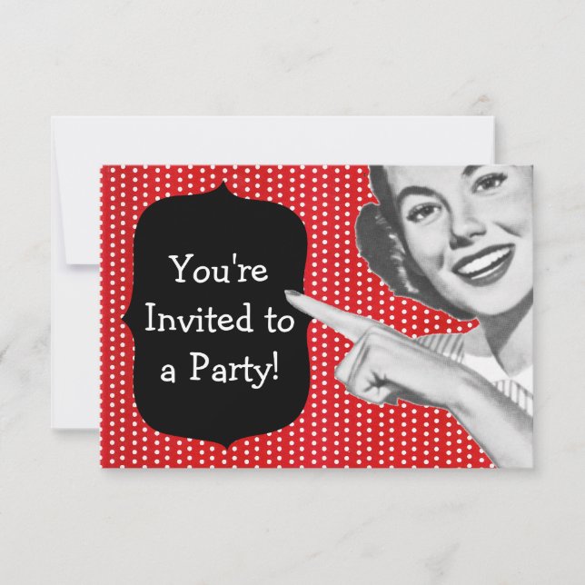 Invitation Anniversaire d'une femme de point rétroactif (Devant)
