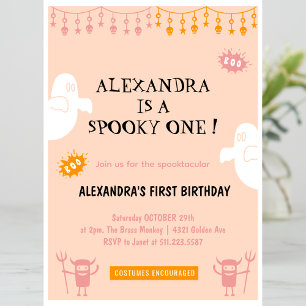 Invitation Anniversaire effrayant de Spookie pour son premier