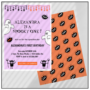 Invitation Anniversaire effrayant Spooktacular d'un an pour H