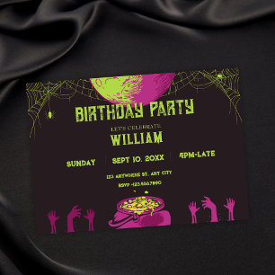 Invitation Anniversaire effrayant vintage