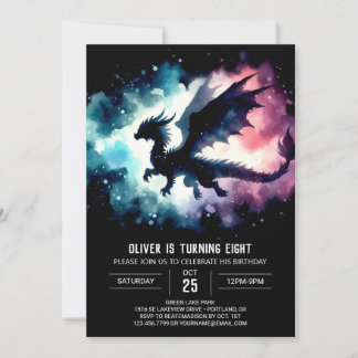 Invitation Anniversaire élégant de Dragon do-it-yourself