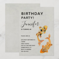 Anniversaire élégant de Gold Koi Poisson