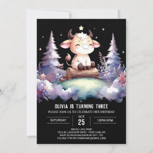 Invitation Anniversaire Élégant de Vache Éditable