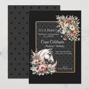 Invitation Anniversaire élégant du cheval
