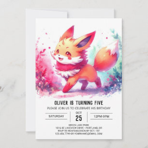 Invitation Anniversaire élégant du renard des bois
