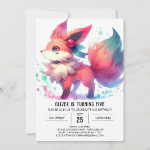 Invitation Anniversaire élégant du renard des bois