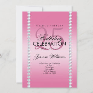 Invitation Anniversaire élégant en diamant rose