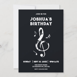 Invitation Anniversaire en noir et blanc