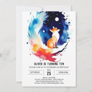 Invitation Anniversaire Enchanted Fox Hollow