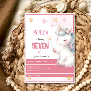 Invitation Anniversaire enfant licorne pastel magie capricieu