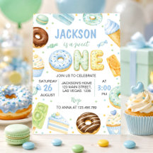 Invitation anniversaire enfant Sweet One Donut