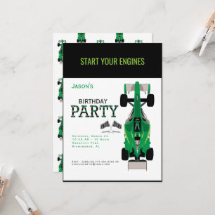 Invitation Anniversaire Enfant Voiture de Course V