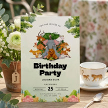 Anniversaire Enfants Animaux Safari Jungle Fou