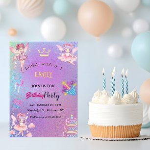 Invitation Anniversaire Enfants Fée Kawaii