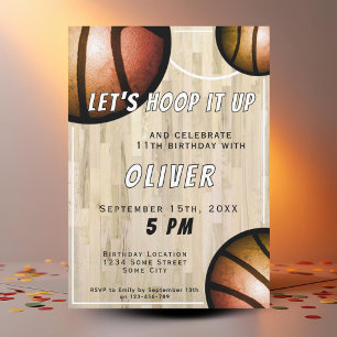 Invitation Anniversaire Enfants Sport Basketball P