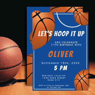 Invitation Anniversaire Enfants Sports Basketball 