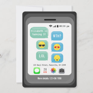Invitation Anniversaire Enfants Texte Message Emoj