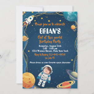 Invitation Anniversaire Espace Extraterrestre Hors de ce Mond
