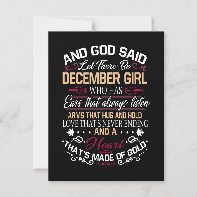 Invitation Anniversaire| Et Dieu A Dit Qu'Il Y Ait Décembre F (Devant)