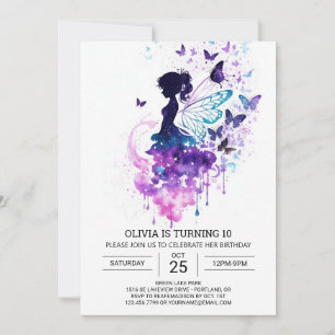 Invitation Anniversaire Fée Enchantée Personnalisée