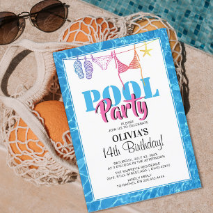 Invitation anniversaire   Fête adolescente chic au