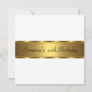 Invitation Anniversaire Fête Blanc Or 30ème 40ème 