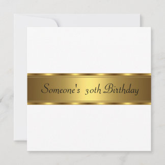 Invitation Anniversaire Fête Blanc Or 30ème 40ème 