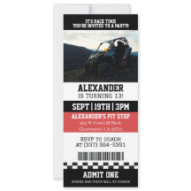 Invitation Anniversaire Fête Quad ATV 4 Roues