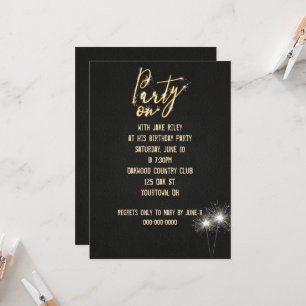 Invitation Anniversaire Fête Sparkler