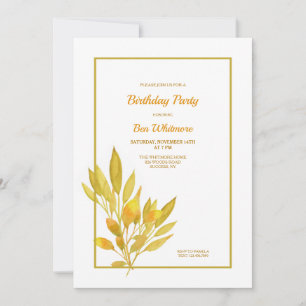 Invitation Anniversaire Feuille d'or
