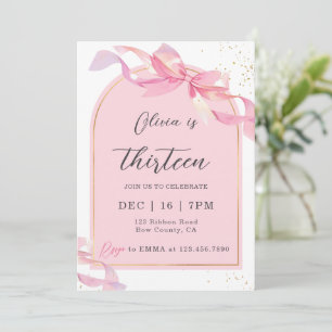 Invitation Anniversaire Fille Arc-en-ciel Rose Dor
