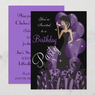 Invitation Anniversaire   Fille au cocktail pour l'enterremen
