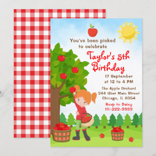 Invitation Anniversaire Fille aux Cheveux Rouges C