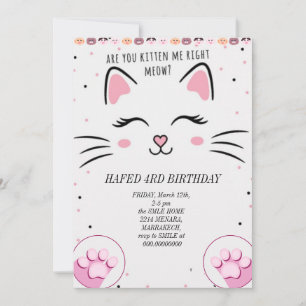 Invitation anniversaire fille chat filles chats chatte chatte
