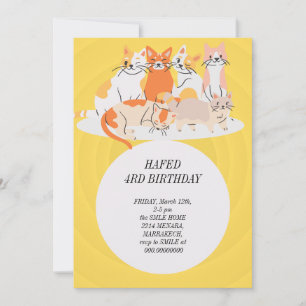 Invitation anniversaire fille chat filles chats chatte chatte