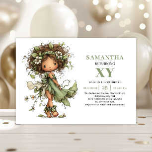 Invitation Anniversaire Fille Fée Fantaisiste Vert