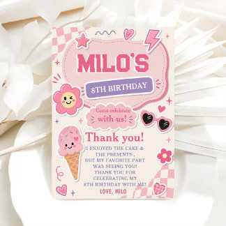 Invitation Anniversaire Fille Rose Rétro