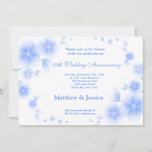 Invitation Anniversaire Fleur de Cerisier Bleu Ciel