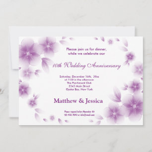 Invitation Anniversaire Fleur de Cerisier Orchidée Sombre