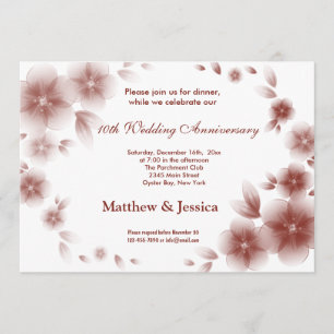 Invitation Anniversaire Fleur de Cerisier Rouge Indien